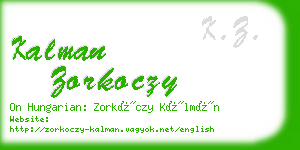 kalman zorkoczy business card